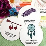 Personalized Round White Paper-Board Coasters (125 Designs)