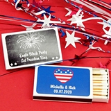 Ducky Days Personalized Patriotic Designs White Matchboxes (Set of 50)