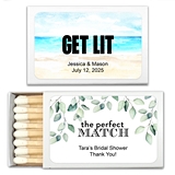 Personalized Floral & Botanicals Designs White Matchboxes (Set of 50)