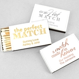 Personalized 'Perfect Match' White Matchboxes (12 Designs) (Set of 50)