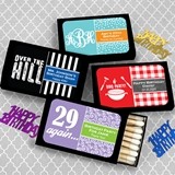 Personalized Matchboxes with Adult Birthday Designs (Set of 50)
