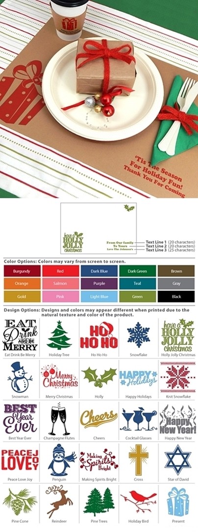personalized holiday kraft paper