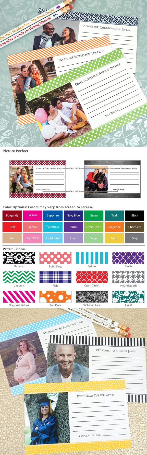 Personalized Picture Perfect Photo Advice Cards (Set of 25)