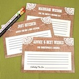 Personalized Burlap & Lace Design Cardstock Advice Cards (Set of 25)