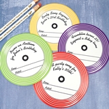 Personalized Vinyl Record Design Song Request Coasters (24 Colors)