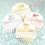 Personalized Metallic Foil Wedding Advice Coasters (Silhouette Designs)