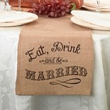 Lillian Rose Eat, Drink and Be Married Burlap Table Runner