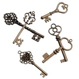 Lillian Rose Vintage-Inspired Bronze Keepsake Keys (Set of 24)