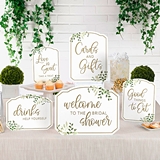 Lillian Rose Botanical Greenery Bridal Shower Signs (Set of 5)