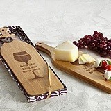 "Buoni Amici" Wine-Bottle Shaped Bamboo Cheese Serving Board