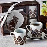 "Moroccan Flair" Espresso Coffee Cup Set (Pack of 2 Sets)