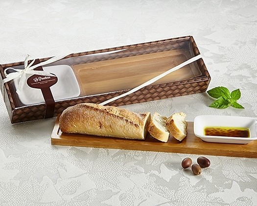 "La Panetteria" Bread Board with Porcelain Dipping Dish
