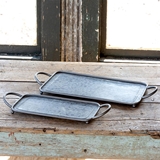 Park Hill Collection Galvanized-Metal Rectangle Serving Trays