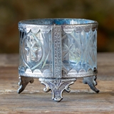Park Hill Collection Cut Glass with Silver Filigree Trim Votive Holder