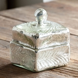 Park Hill Collection Antiqued Etched Mercury Glass Container