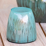 Park Hill Collection 'Caspian' Striated Glass Small Vase/Candle Holder