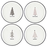 Christmas Village Collection HOHOXO Holiday Appetizer Ceramic Plates (Set of 24)