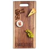 Live-Edge Walnut-Wood Rectangular Charcuterie Board with Inset Handle