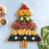 "Charcutree" Christmas Tree-Shaped Wood Charcuterie Map Board