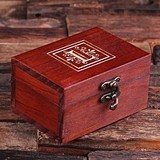 Monogrammed Cherry-Wood Treasure Trunk/Jewelry Box with Latch Closure