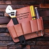 Personalized Engraved Genuine Leather Compact Tool Belt Attachment