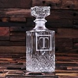 Monogrammed 28 oz. Glass Whiskey Decanter (34 Monogram Designs)