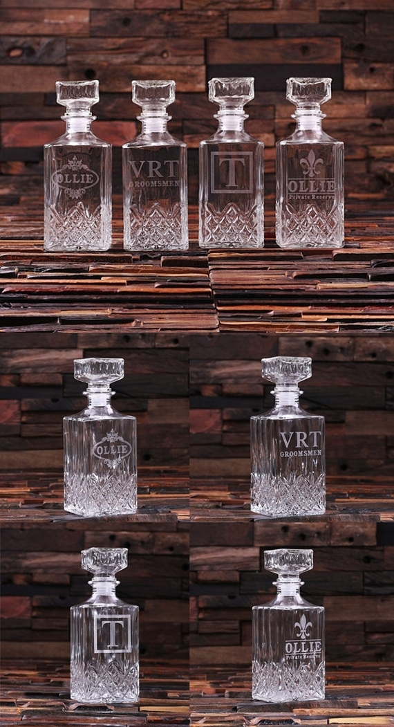 Personalized 28 oz. Glass Whiskey Decanter (Choice of 4 Designs)