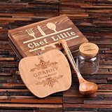 Personalized 4-Piece Culinary Gift-Set in Keepsake Wood Gift-Box
