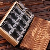 Personalized Set of 10 Shot Glasses in Keepsake Wood Gift-Box