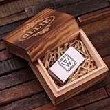 Personalized Monogrammed Money Clip in Wood Box (34 Monogram Designs)