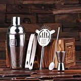 Monogrammed 5 pc. Stainless Steel Cocktail Set (34 Monogram Designs)