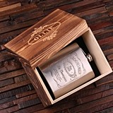 Engraved Swing-Top Stainless Steel Flask in Box (5 Nostalgic Designs)