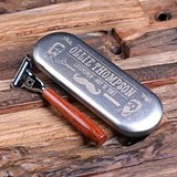 Wood-Handled Mach 3 Razor with Personalized Designer Tin Case