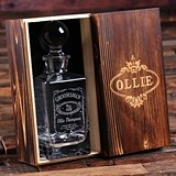 Personalized Decanter with Domed Stopper in Wood Gift-Box (5 Designs)