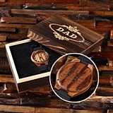 Personalized Engraved Bamboo-Wood Watch in Wood Gift-Box (4 Styles)