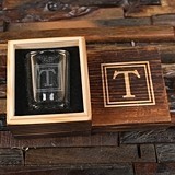 Monogrammed Shot Glass and Souvenir Wood Gift-Box