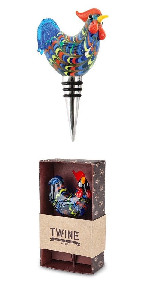 Country Cottage: Rooster Glass Bottle Stopper by Twine