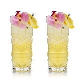 Crystal Tiki Highball Cocktail Glasses by VISKI (Set of 2)