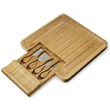 Four-Piece Bamboo Cheese Board and Knife Set by Twine