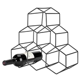 Gunmetal-Plated Geo Hexagon Counter-Top 6-Bottle Wine Rack by VISKI