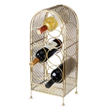 Trellis Cast-Iron Gold-Finish Latticework Tabletop 7-Bottle Wine Rack by Twine