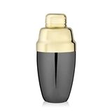 Art Deco-Inspired Two-Toned Heavyweight Cocktail Shaker with Built-In Strainer
