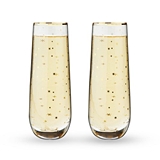 Starlight Stemless Champagne Flutes by Twine Living (Set of 2)