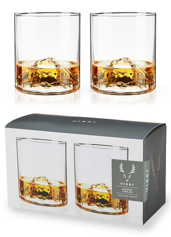 Mountain Range Base Lead-Free Crystal 9oz Tumblers by VISKI (Set of 2)