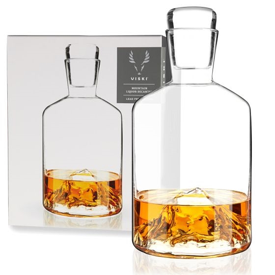 Lead-Free-Crystal 24oz Liquor Decanter with Mountain Base by VISKI