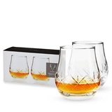 Admiral Heavyweight Cross-Hatch Bourbon Glasses by Viski (Set of 2)