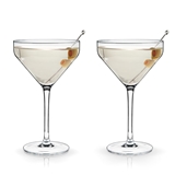 Raye Lead-Free Crystal 9oz Angled Martini Glasses by VISKI (Set of 2)