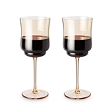 Vintage-Inspired Amber-Tinted Tulip-Stemmed Wine Glasses by Twine Living (Set of 2)