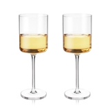 Laurel 13oz White Wine Glasses with Unique Square Silhouette by VISKI