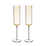 Laurel 6.75oz Champagne Flutes with Unique Square Silhouette by VISKI